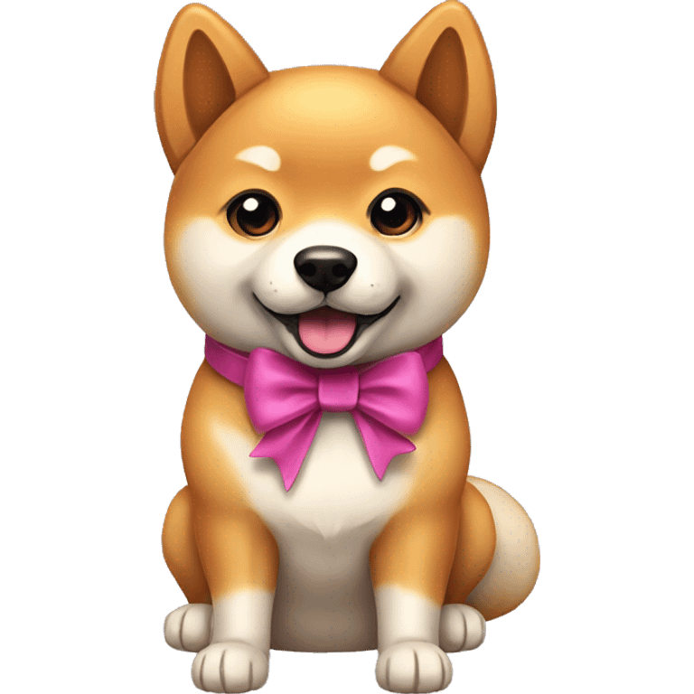 Shiba Inu dog with bow emoji