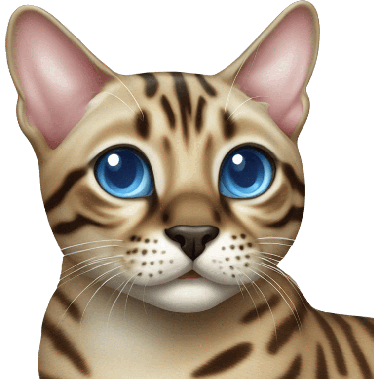 Seal Bengal cat with Blue eyes standing emoji