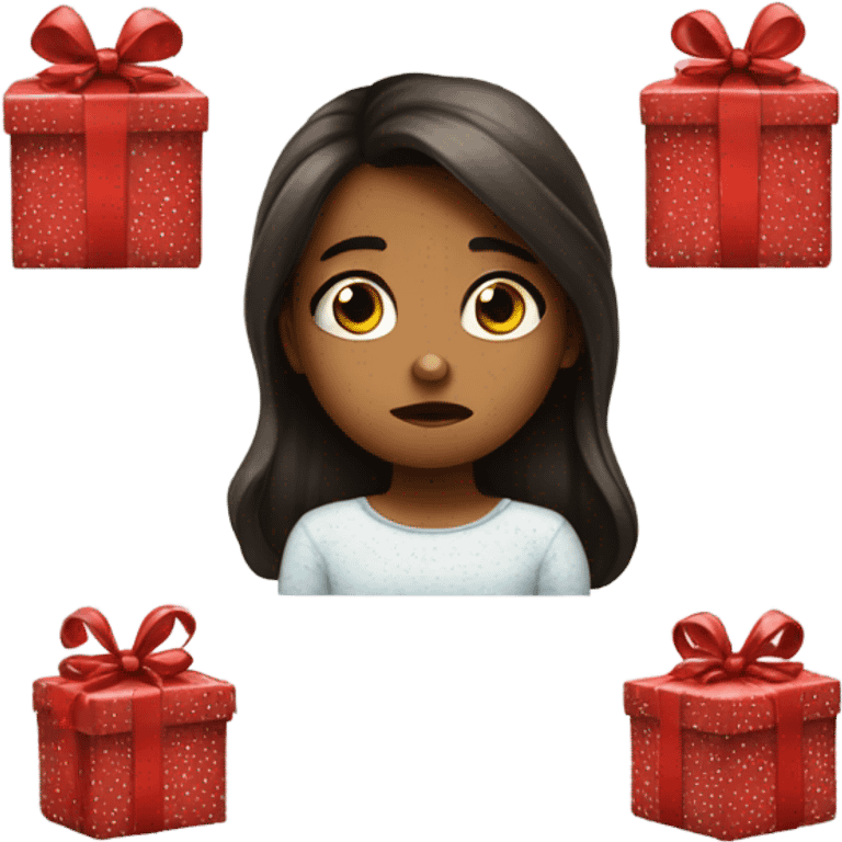 5 years old girl sad for christmas gift emoji