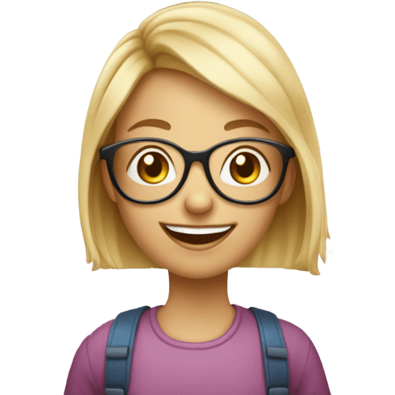 blonde girl glasses birthday emoji