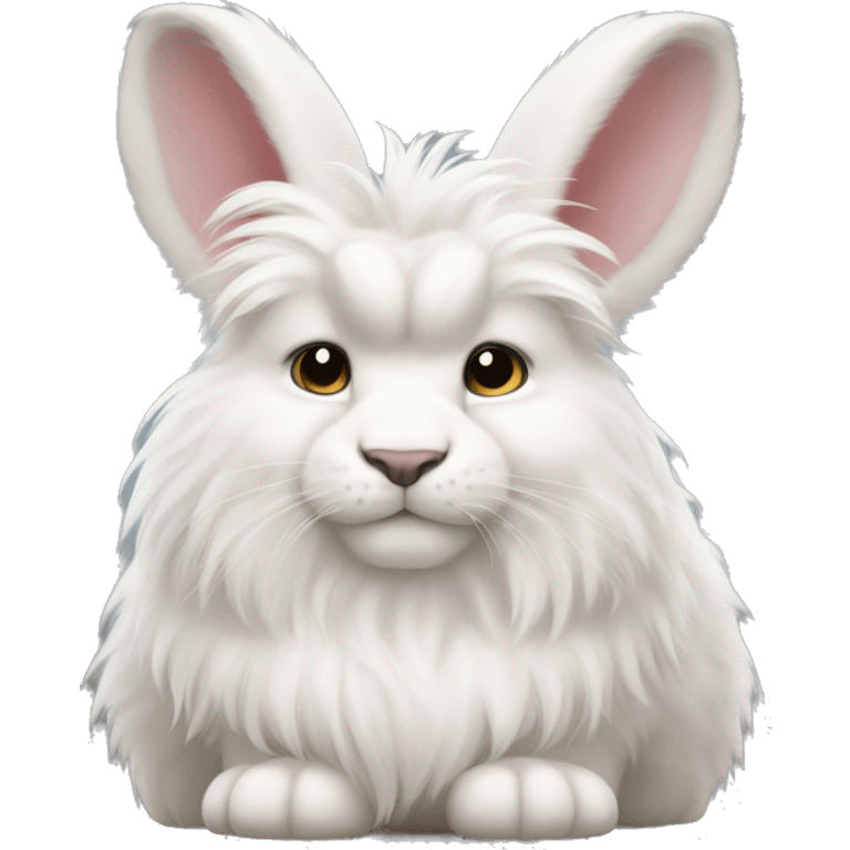 very fluffy white lionhead bunny emoji