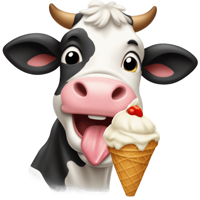 Cow eating ice cream  emoji