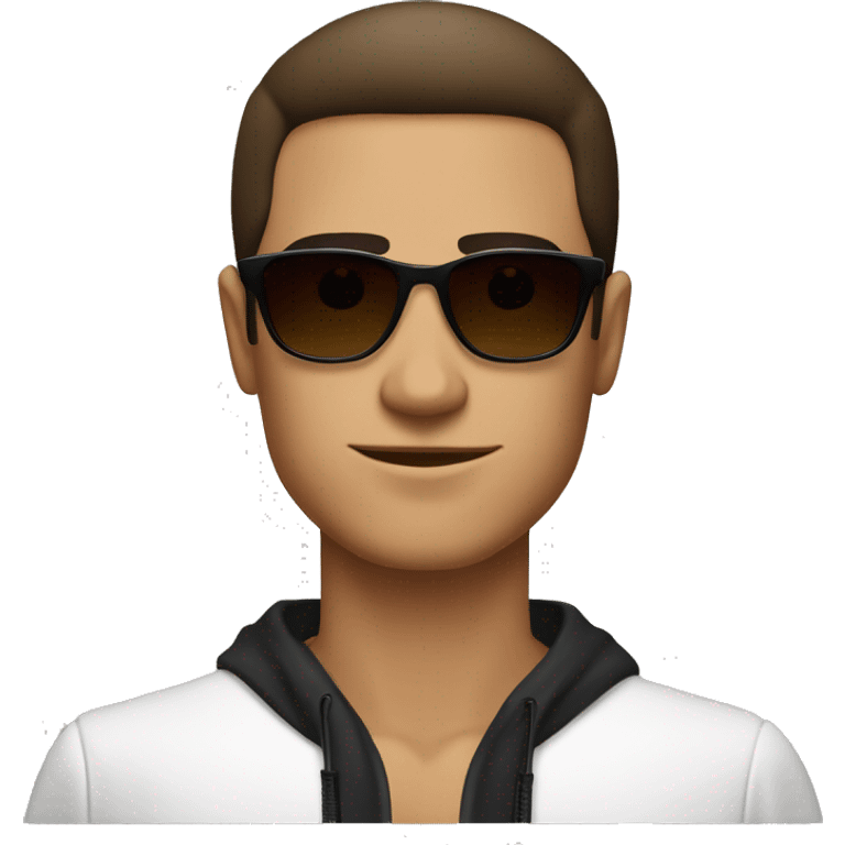 Young guy with sunglasses slick back hair and brown eyes and hair with sunglasses smoking a cigarete  emoji