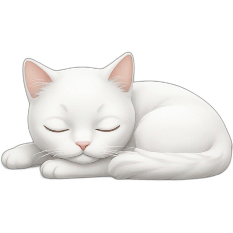 sleeping white cat emoji