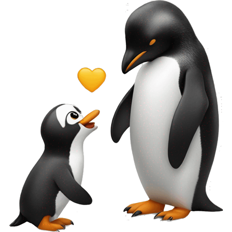 Penguin petting a dog  emoji