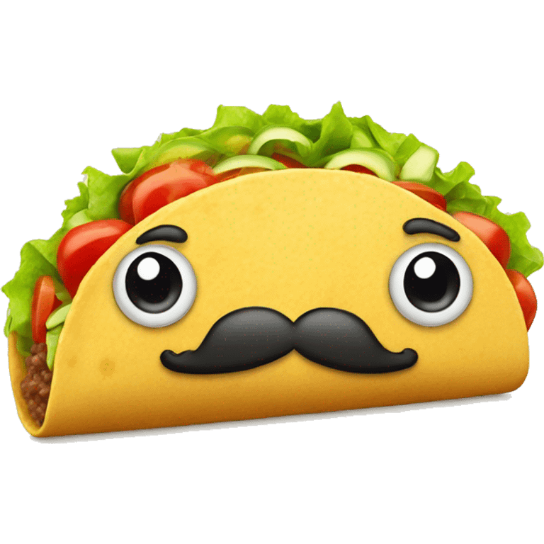 Taco with big mustache and eyes  emoji