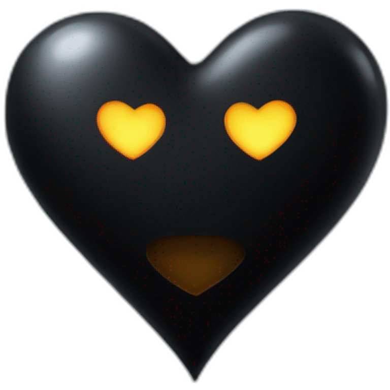 Shining black heart  emoji