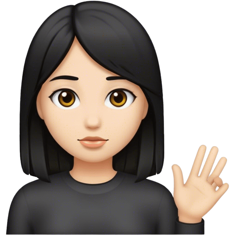 Girl with dark straight hair  emoji