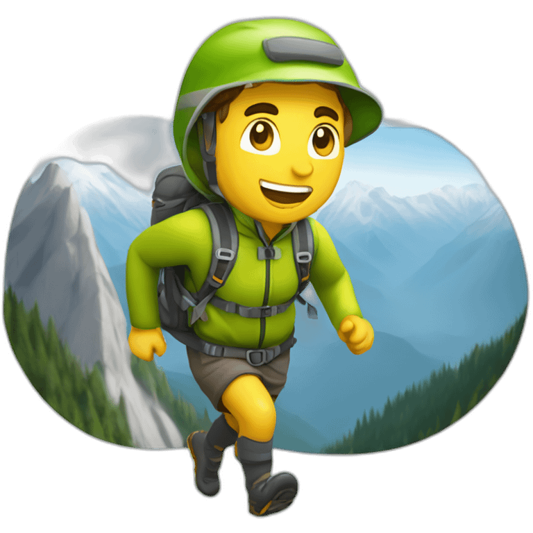 Alpinismo senderista trail runing hombre emoji