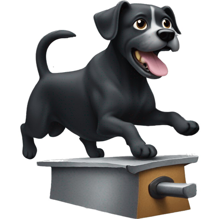 Anvil with dog jumping  emoji