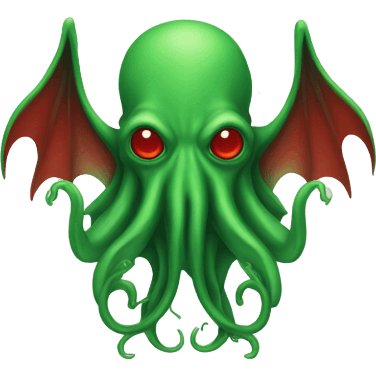 green Cthulhu with dress red emoji