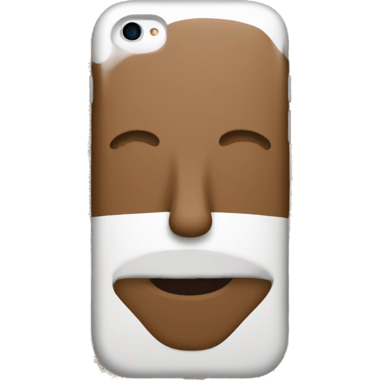 iPhone with brown and white checkered case emoji