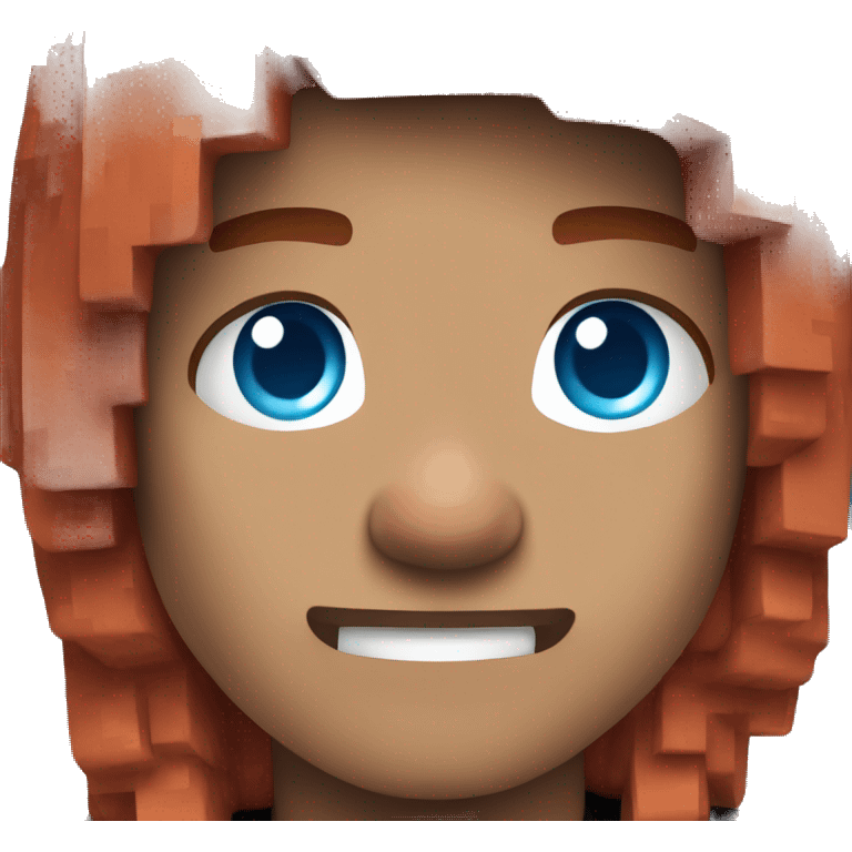 Minecraft character red hair blue eyes emoji