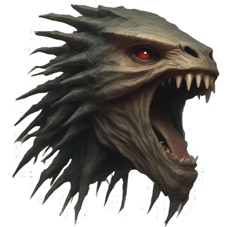 Predator in beksinski style hyperrealistic emoji