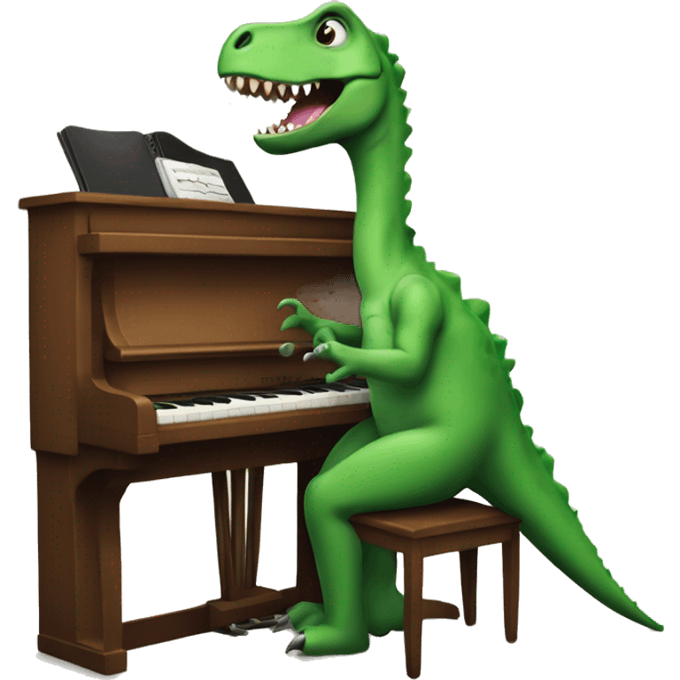 Dinosaur playing the piano  emoji