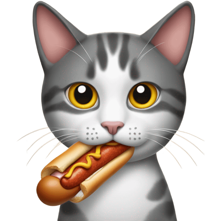 Cat holding a hotdog emoji