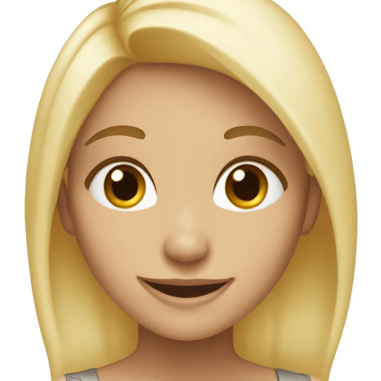 smiling girl with blonde hair brown eyes emoji