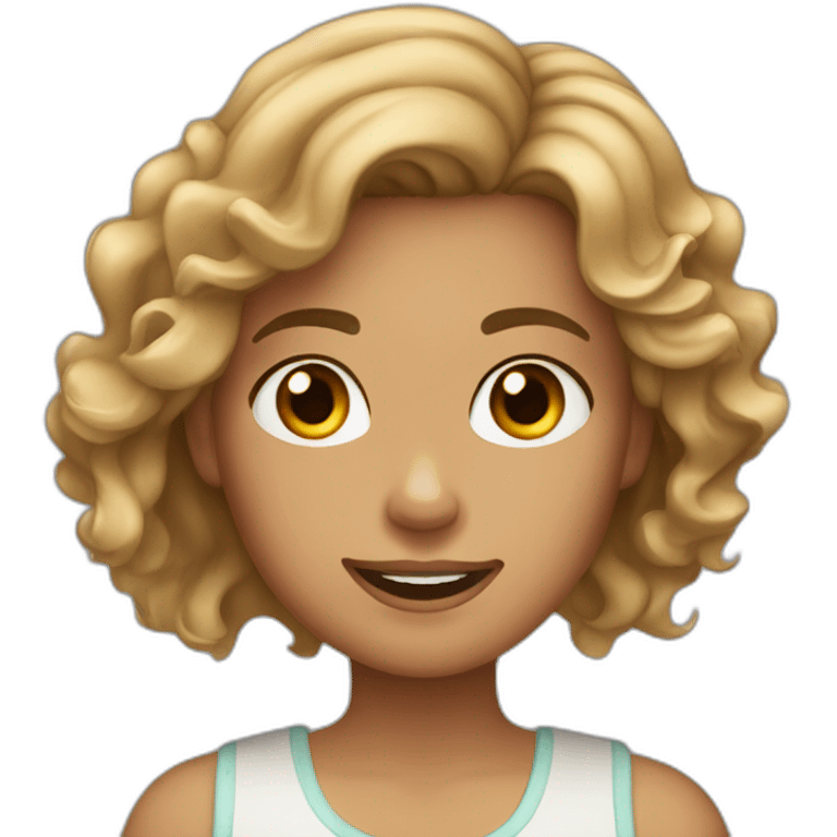 a wavy hair tan skin girl with broken hand emoji