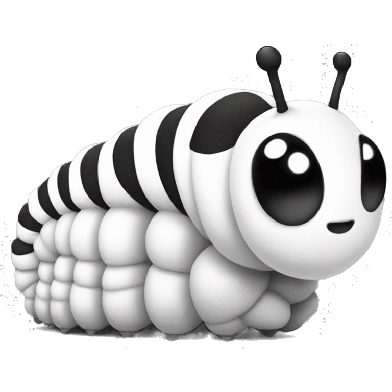 caterpillar in the color black and white like the Brittany  emoji