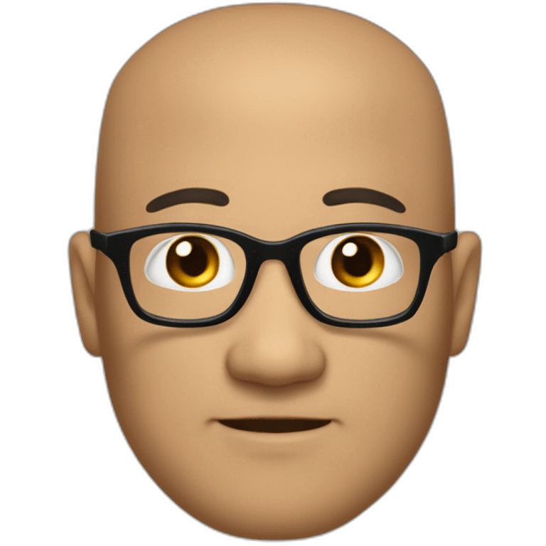 fifty year old small-flat-head-Chinese-man with eyeglasses wearing black-quarter-zip emoji