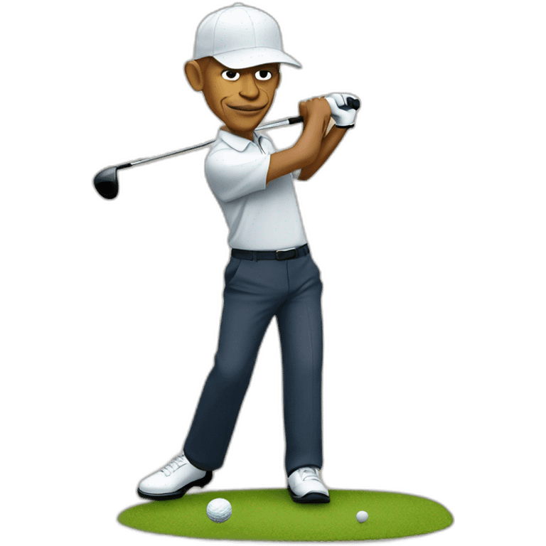 Barack Obama playing golf emoji