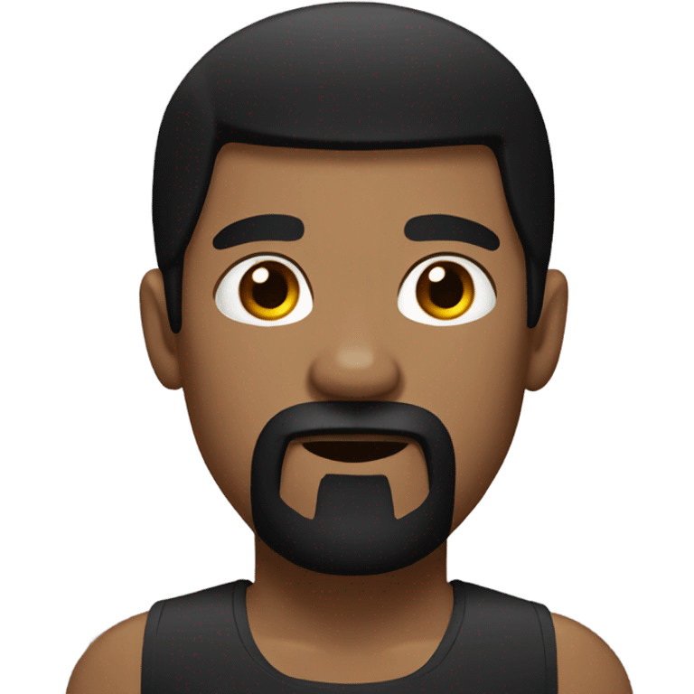 Boxer, black hair, black goatee emoji