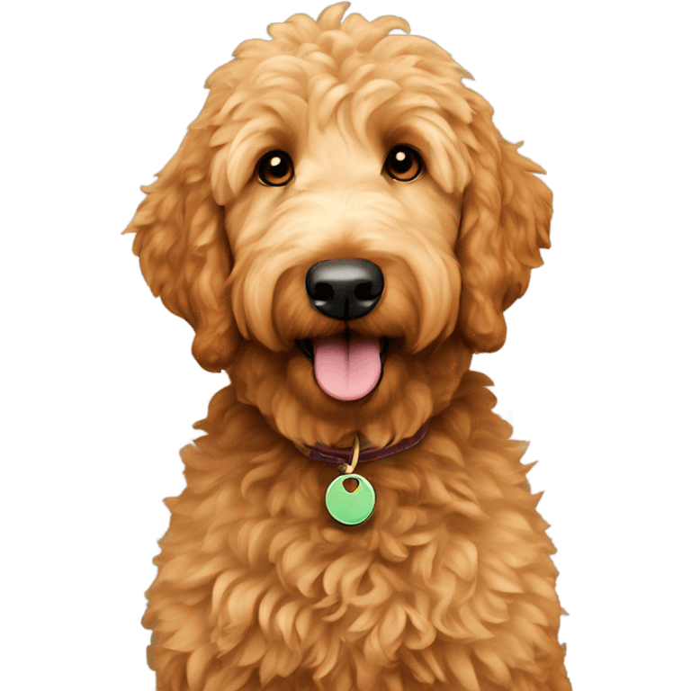 A ginger medium sized golden doodle emoji