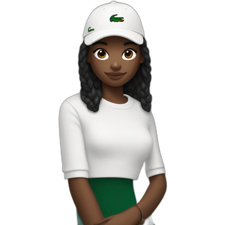 Black girl lacoste beanie with lacoste emoji