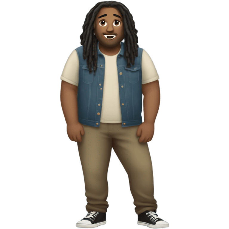 plus size light skin man with locs full body emoji