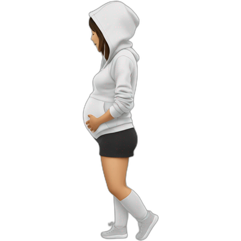 hoodie sweatshirt pregnant woman side view emoji