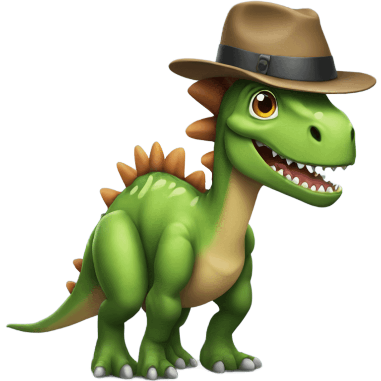 Dinosaur with a hat and a mohawk emoji