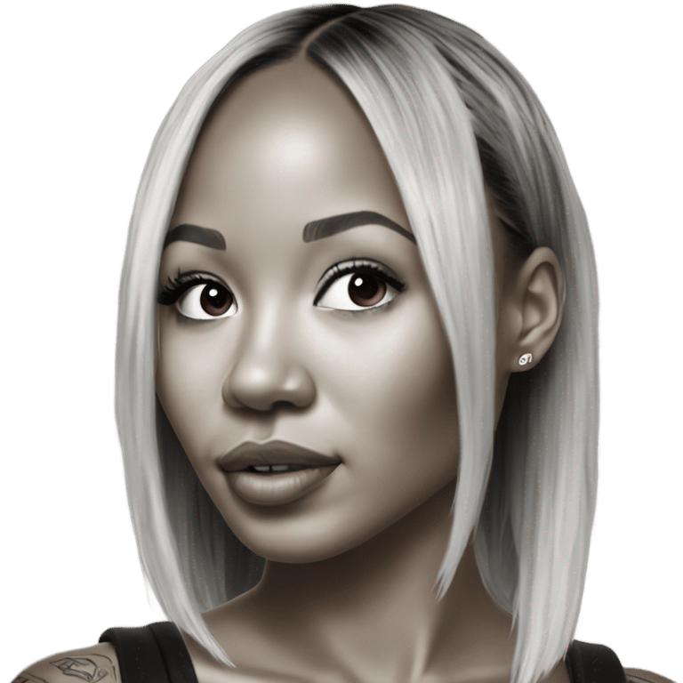 3d Hyper Realistic tattoo Karrueche Tran photo  emoji