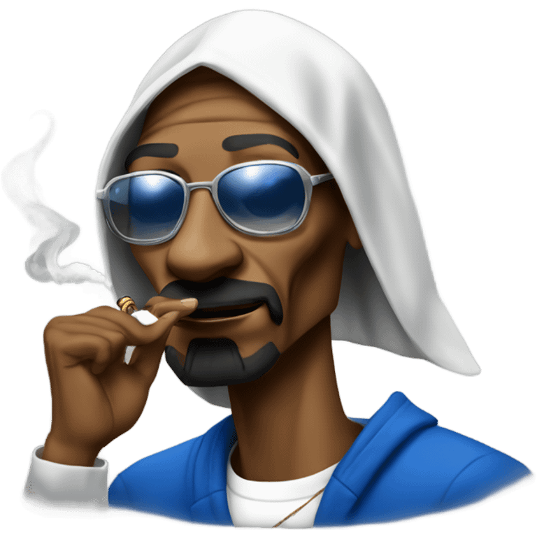 Snoop dogg in a crip outfit smoking cigar emoji