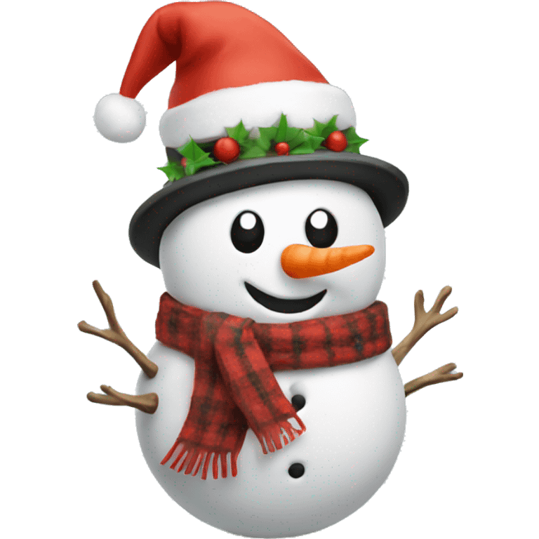 snowman with christmas hat emoji