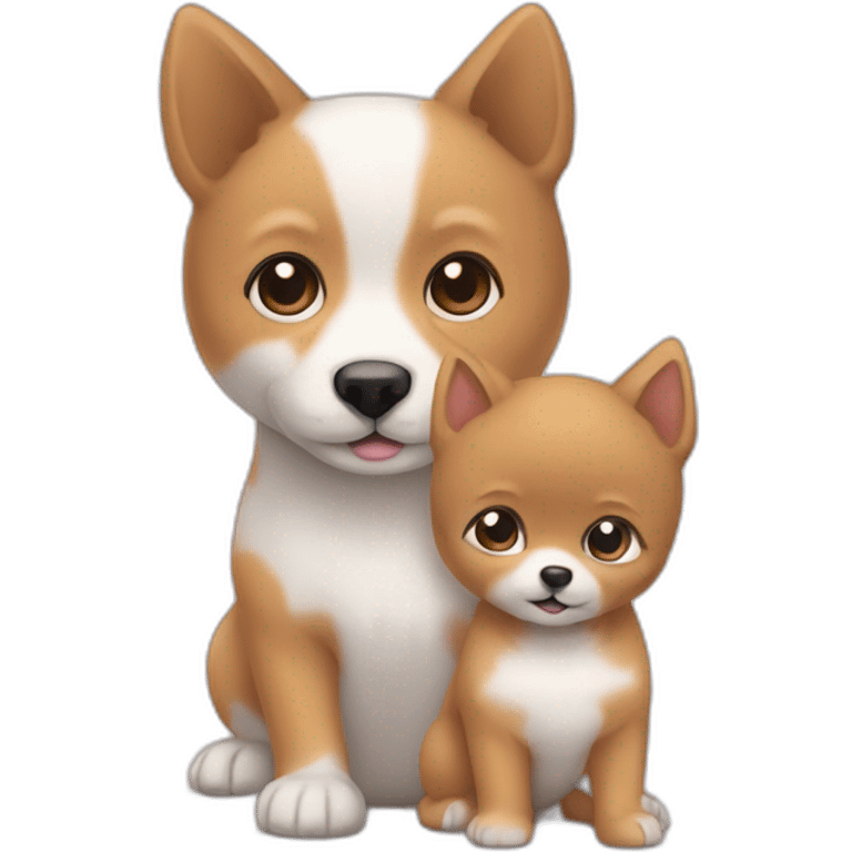 Bébé humain avec un spitz  emoji