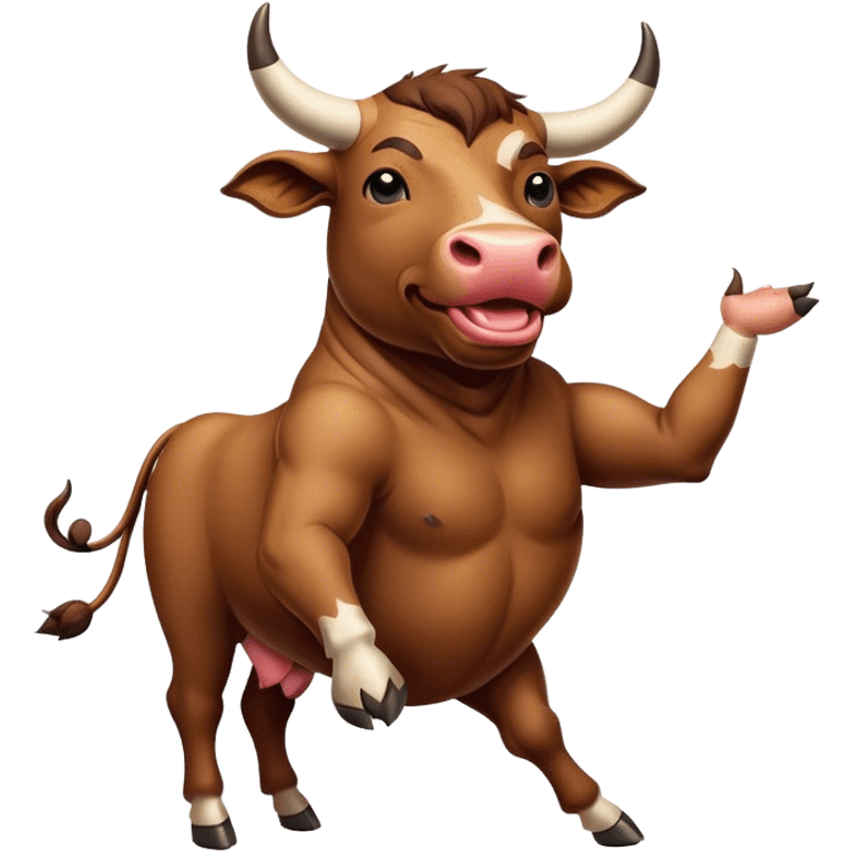 a bull wearing a ammama dancing in the sun emoji