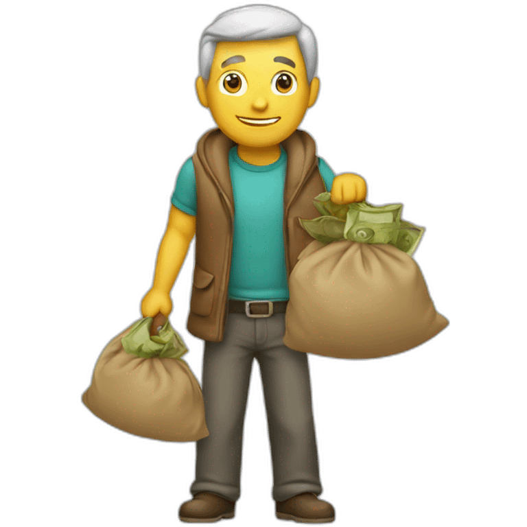 man with a bag of money emoji