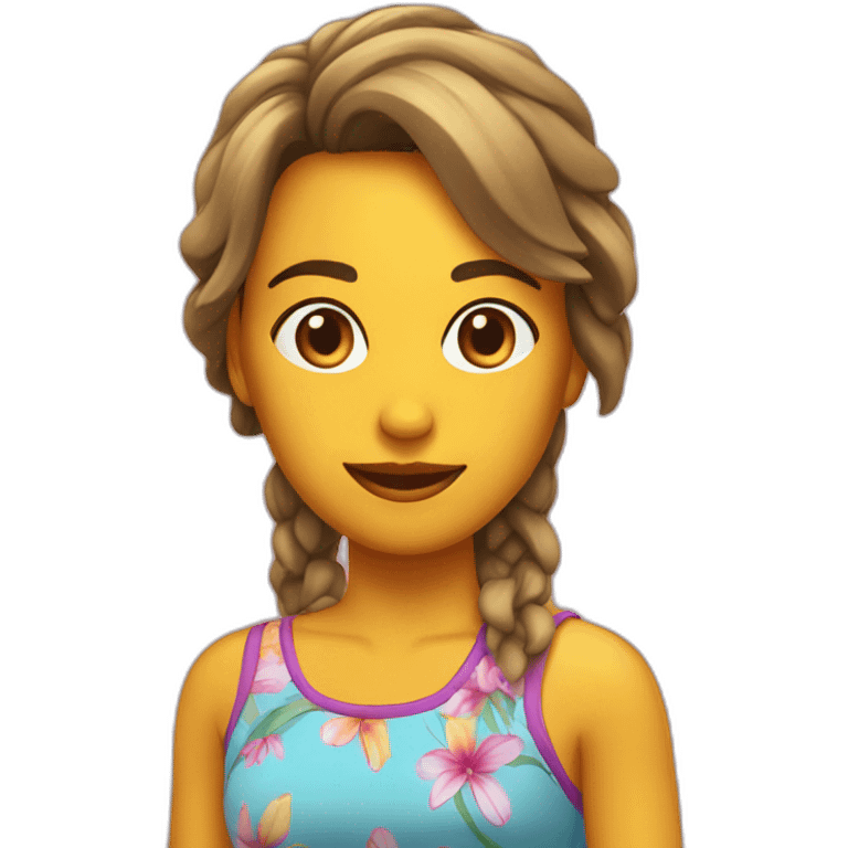 Chica en la playa emoji