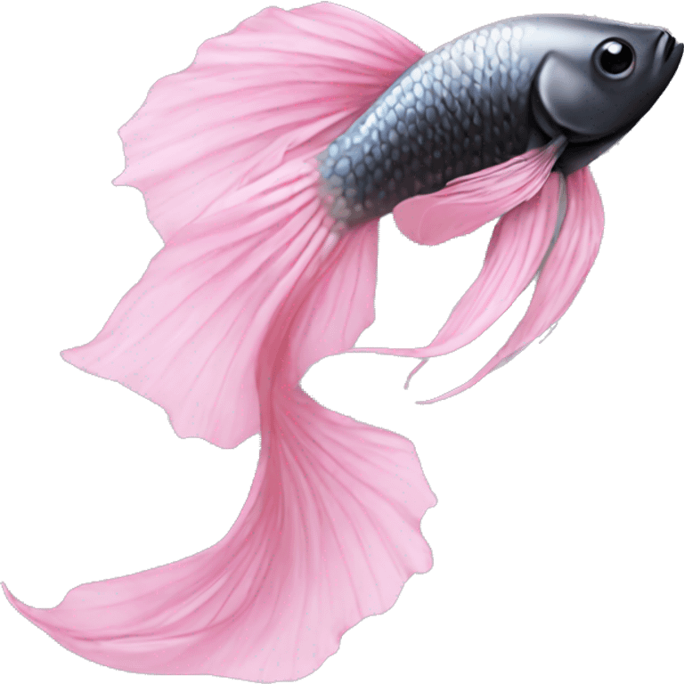 light pink and some black betta fish emoji