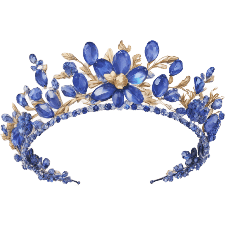 diadem with flowers made of sapphires emoji