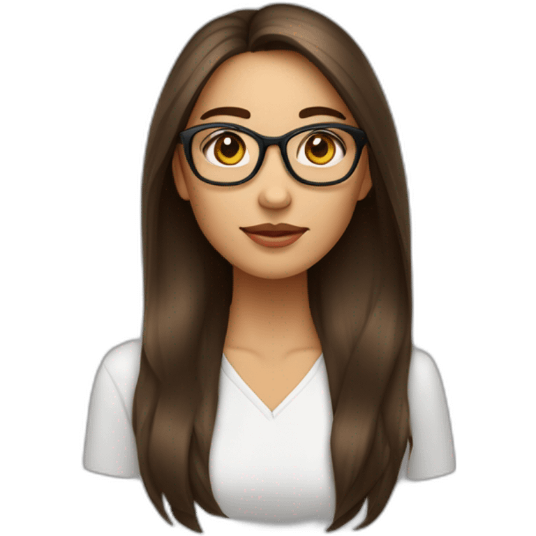 Femme Brune cheveux lisse métisse qui porte des lunette et très belle  emoji