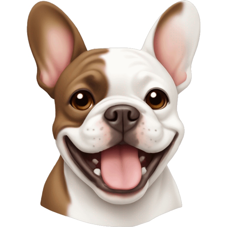 Brown French bulldog smiling  emoji