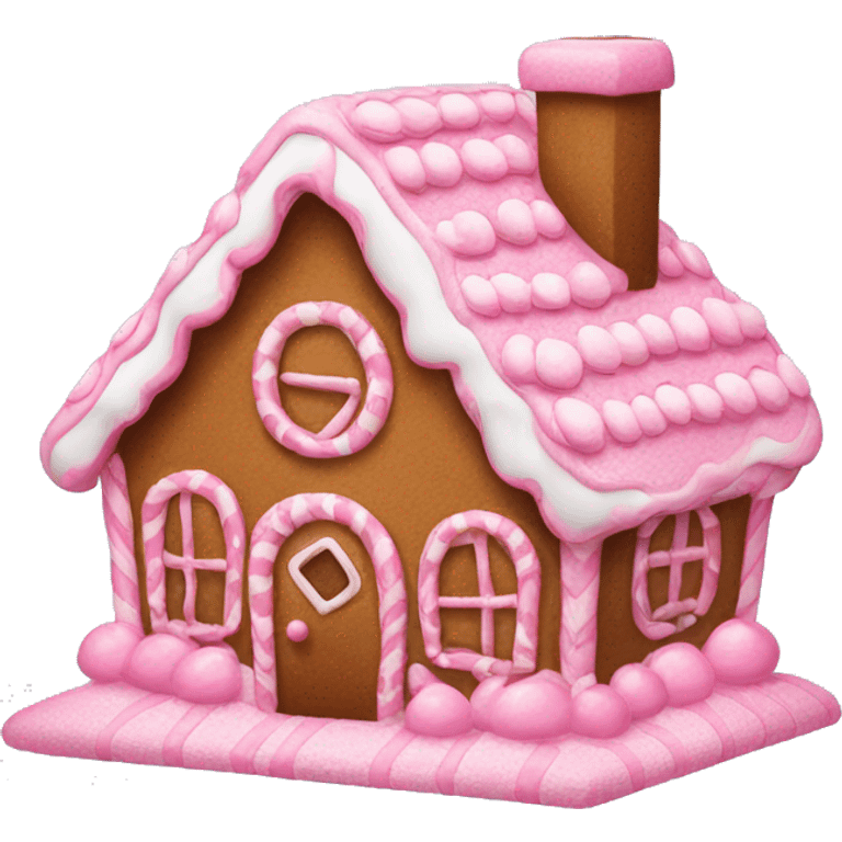 Pink gingerbread house  emoji