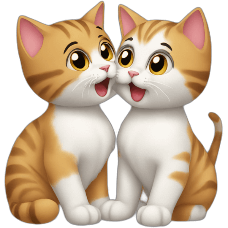 Cats kissing each other emoji