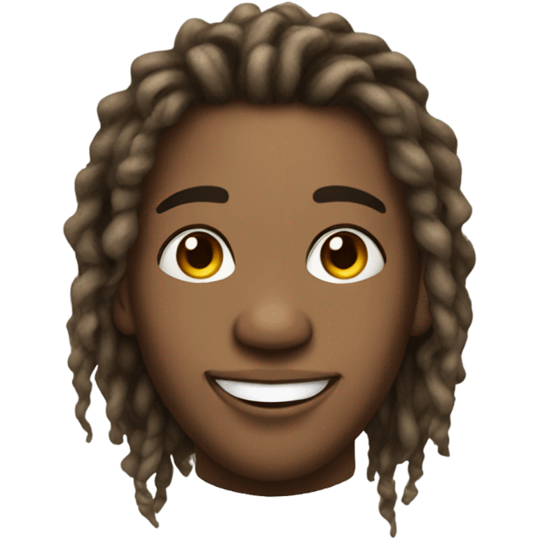 young dread locks guy with earrings big lips and dimples with big smile  emoji