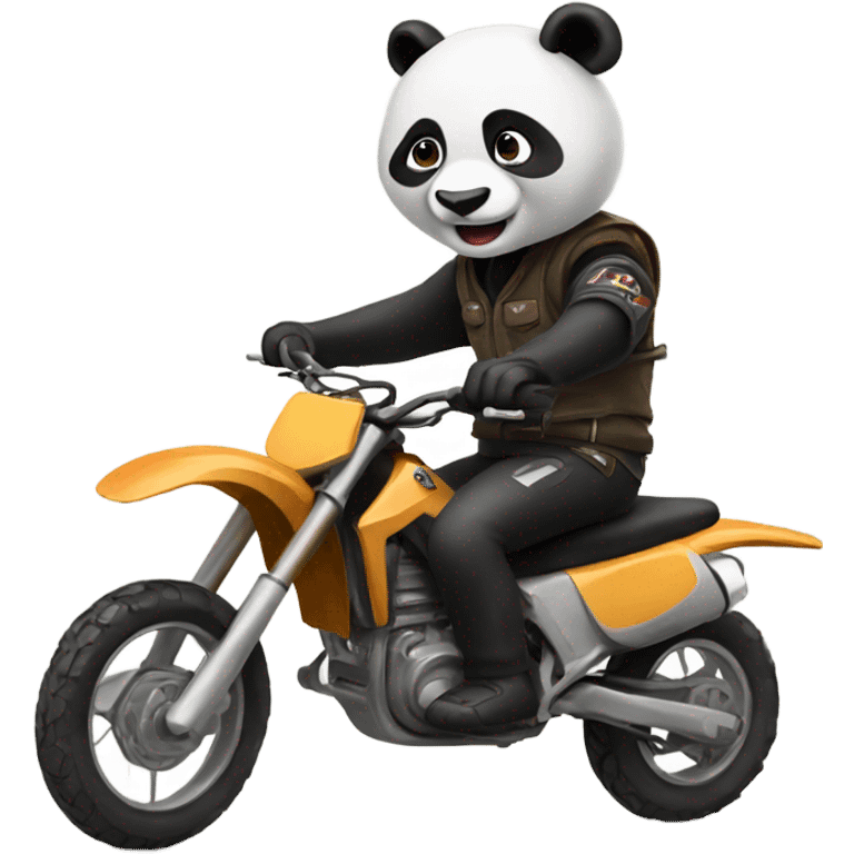 panda riding a dirt bike  emoji