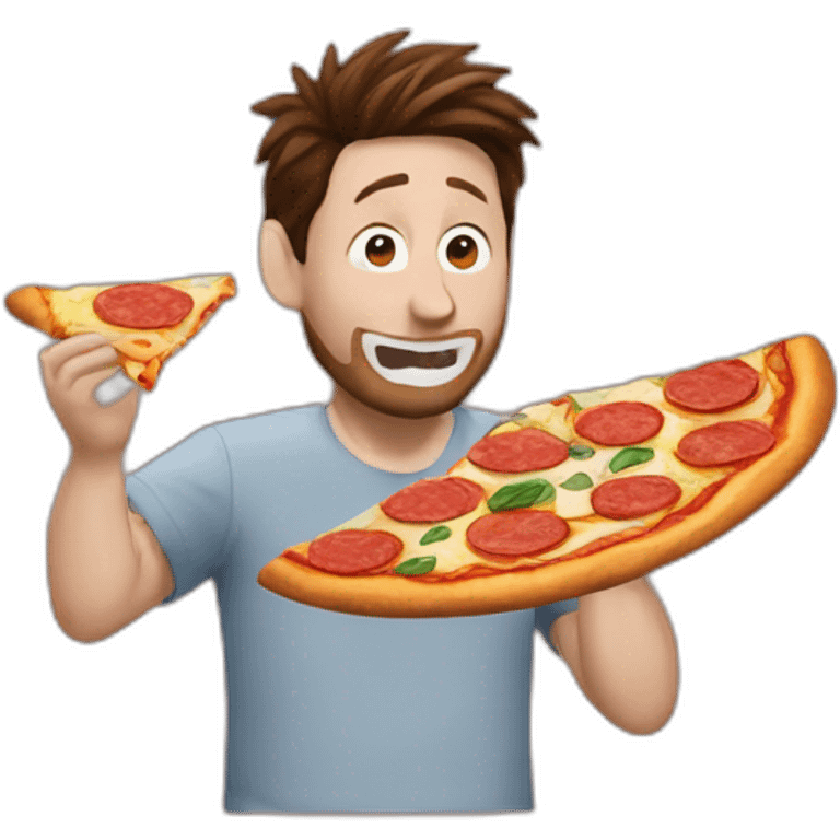 Messi comiendo pizza emoji