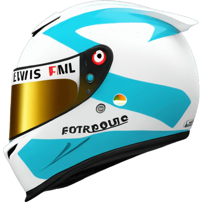 racing helmet lewis Hamilton blue colour  emoji