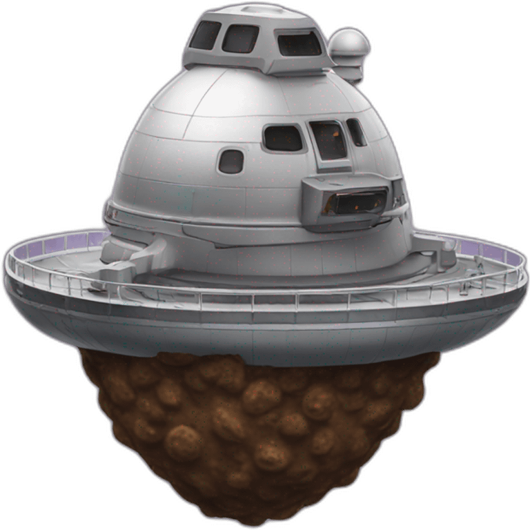 poop on top of a space ship emoji