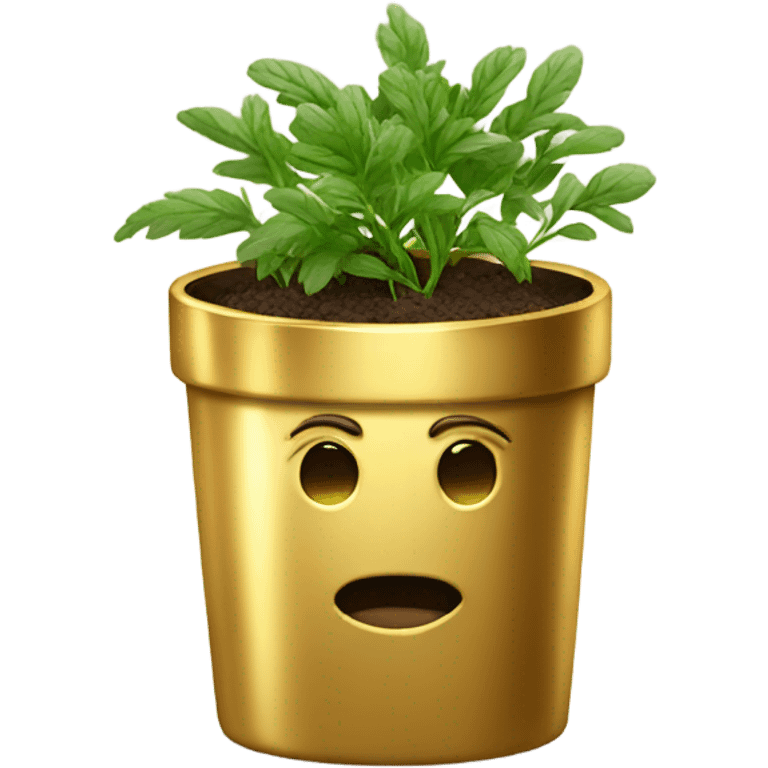 Herb in gold pot emoji